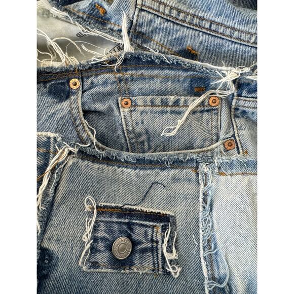 Vintage Y2k Archive Levi’s Patched Distressed Denim Mini Skirt XL (READ) - Picture 10 of 10